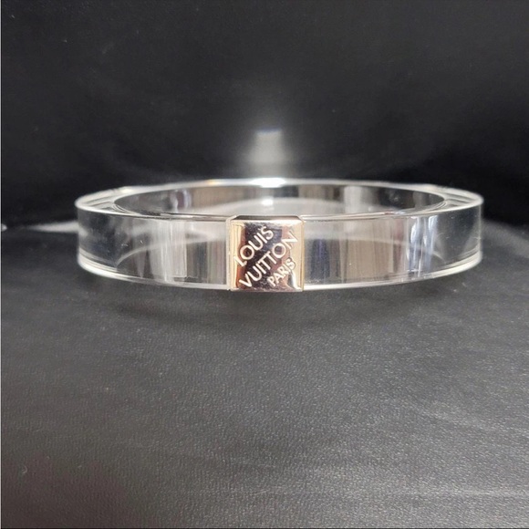 LOUIS VUITTON Nightclubber Transparent Lucite Clear Bangle Bracelet - Picture 9 of 12
